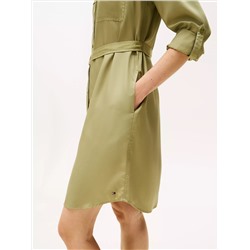 Long-Sleeve Belted Utility Shirtdress