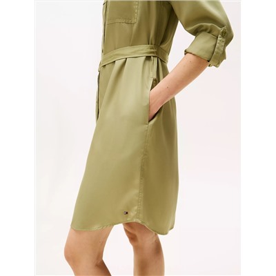 Long-Sleeve Belted Utility Shirtdress