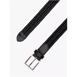 Square Buckle Woven Leather Belt