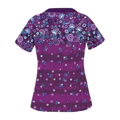 UA Artisan Flower Berry Burst Print Scrub Top