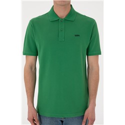 Erkek Regular Fit Polo Yaka Yeşil Basic Tişört
