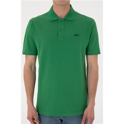 Erkek Regular Fit Polo Yaka Yeşil Basic Tişört