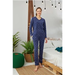 Siyah İnci Cepli Polar Pijama Takım 22278581