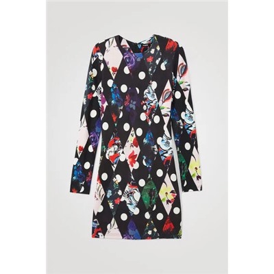 Vestido slim corto rombos