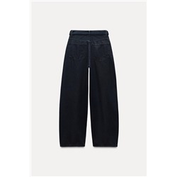 TRF BELTED DENIM TROUSERS
