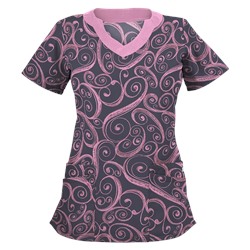 UA Windy Granite Print Scrub Top