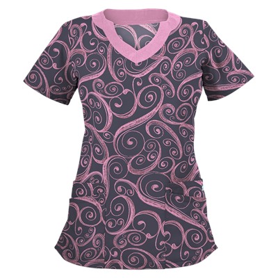 UA Windy Granite Print Scrub Top