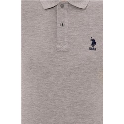 Erkek Gri Melanj Basic Polo Yaka Tişört