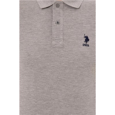 Erkek Gri Melanj Basic Polo Yaka Tişört