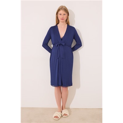 Bata midi "maternity" soft touch azul