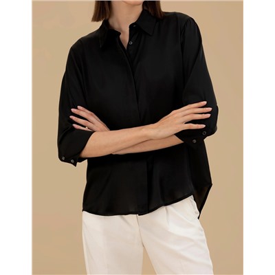 Siyah Comfort Fit Uzun Kollu Gömlek