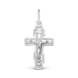 Крест из серебра родированный - 3,2 см 925 пробы 10-118р