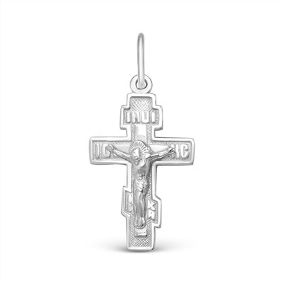 Крест из серебра родированный - 3,2 см 925 пробы 10-118р