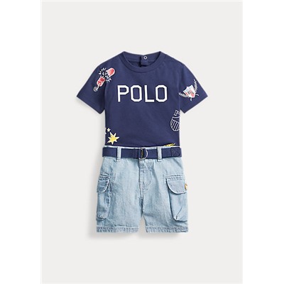 Baby Boy Tee, Belt & Short Set