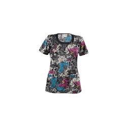 UA Romantic Scroll Black Scrub Top