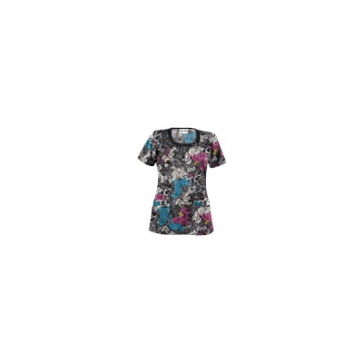 UA Romantic Scroll Black Scrub Top