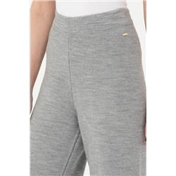 Kadın Gri Melanj Loose Fit Triko Pantolon