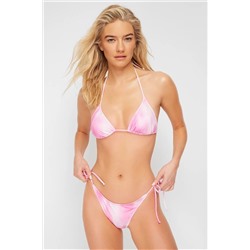 TRENDYOLMİLLA Batik Desenli Üçgen Bağlamalı Regular Bikini Takımı TBESS22BT0003