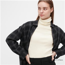 Extra Fine Merino Ribbed Turtleneck Long-Sleeve Sweater