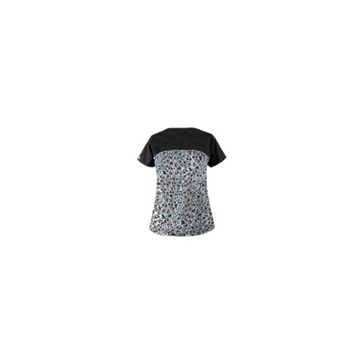 UA Change Of Heart Black Print Scrub Top