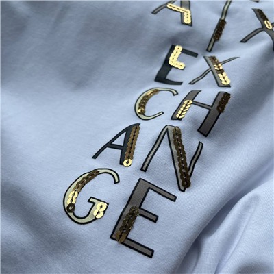 Эластичная женская футболка с пайетками ARMAN*I EXCHANGE ОРИГИНАЛ!