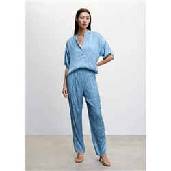 Pantalón plisado satinado
