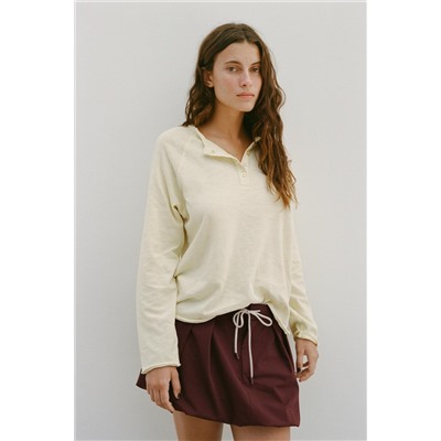 WASHED SLUB COTTON T-SHIRT