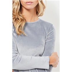 Camiseta de terciopelo - Gris claro