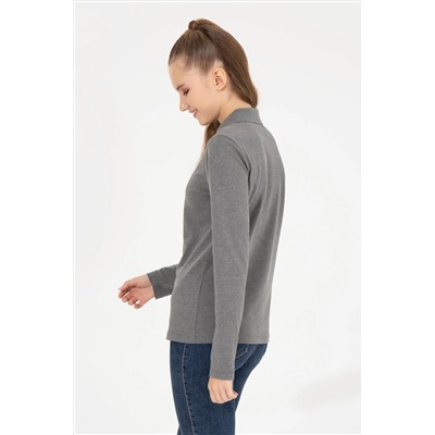 Kadın Antrasit Melanj Basic Sweatshirt