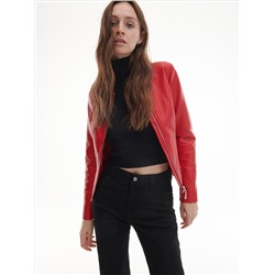 Bikerjacke in Lederoptik