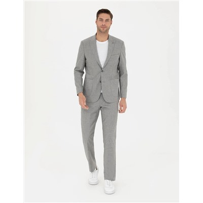 Gri Slim Fit Takım Elbise