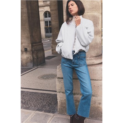 SOFT BOMBER JACKET WITH ELASTIC TRIMS