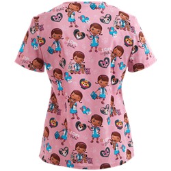 Cherokee Tooniforms Scrubs I Care For Pets Print Top