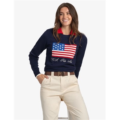 FLAG CREW NECK SWEATER