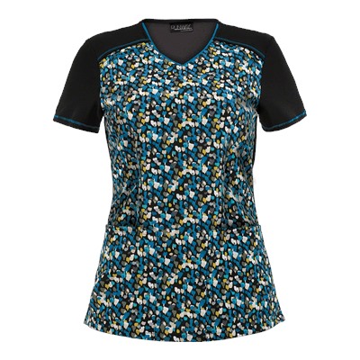 Cherokee Runway Scrubs You're Spot On Print Top