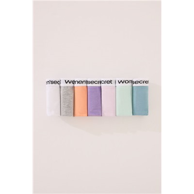 Pack 7 tangas algodón colores vivos