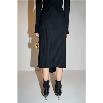 Falda midi Negro