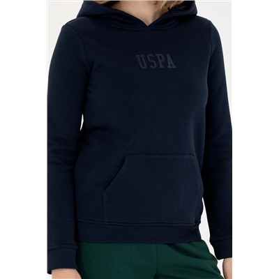 Kadın Lacivert Kapüşonlu Basic Sweatshirt