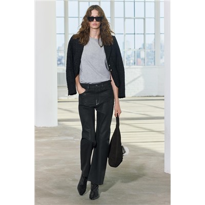 ZW COLLECTION RELAXED MID-WAIST WAXED JEANS