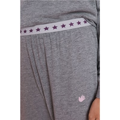 Set largo 100% algodón gris aprés-ski