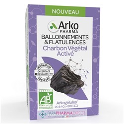 ArkoPharma ArkoGélules - Charbon Végétal Activé - Confort Digestif, Ballonnements Intestinaux - BIO 80 Gélules