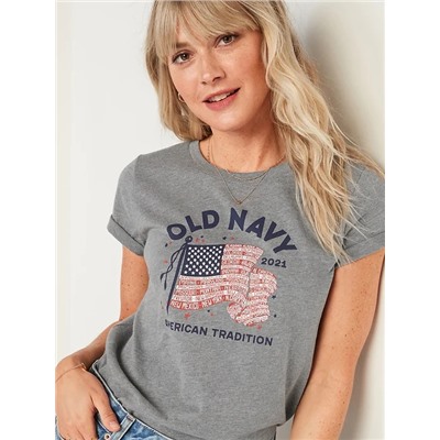 2021 U.S. Flag Graphic Tee for Women