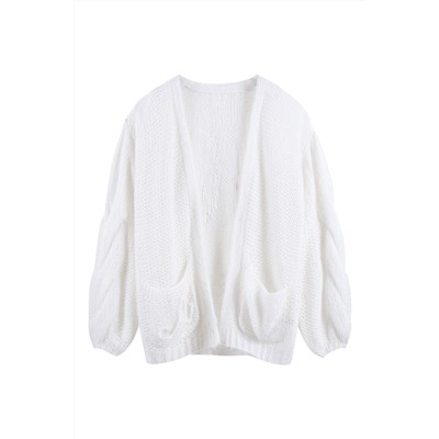 Cárdigan de lana y mohair Blanco