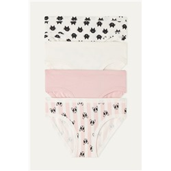 Baumwollpantys mit Musterprint im 4er-Pack