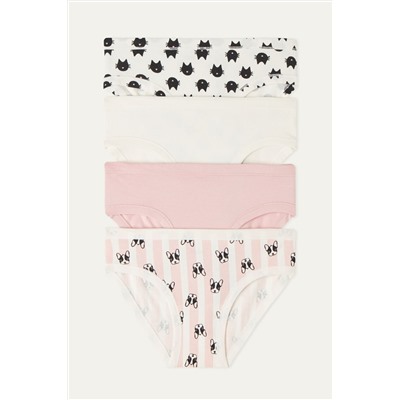 Baumwollpantys mit Musterprint im 4er-Pack