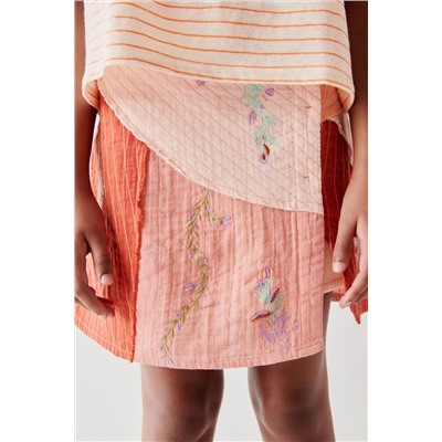 EMBROIDERED PATCHWORK SKIRT