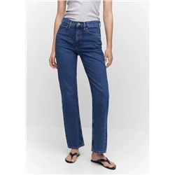 Jeans rectos tiro medio -  Mujer | MANGO OUTLET Melilla
