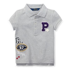 GIRLS 2-6X Patchwork Stretch Piqué Polo