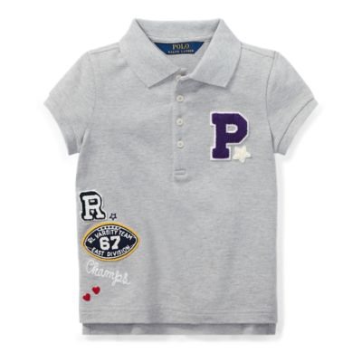 GIRLS 2-6X Patchwork Stretch Piqué Polo