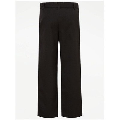 Boys Black Plus Fit Regular Leg School Trouser 2 Pack